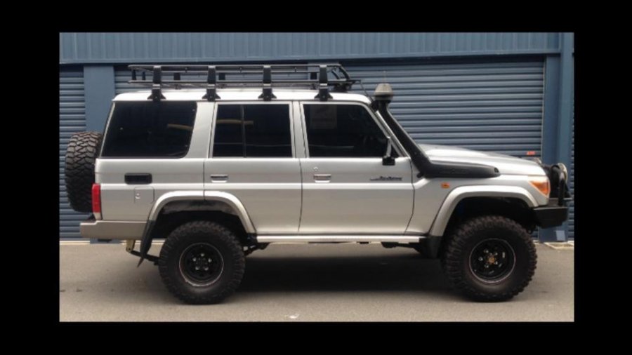 A four-wheel drive being worked on in the Malaga Suspensions workshop